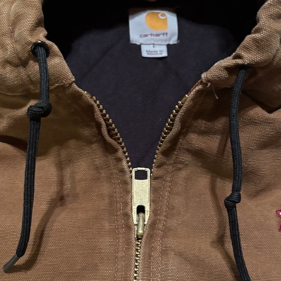 Carhartt Men’s Brown Hooded Jacket Monogrammed MISSISSIPPI STATE (MS) Sz Large - Picture 8 of 10